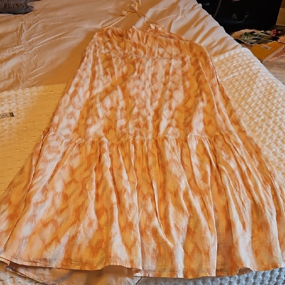 Pink And Tan Women's Halter Dress